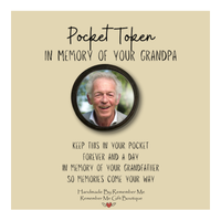 Photo Memorial Pocket Token Grandpa - Sympathy Gift for Man