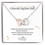 Loss of Mom Sterling Silver and Rose Gold Memorial Necklace with Interlocking Hearts