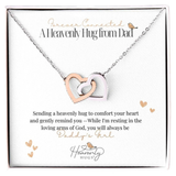 Loss of Dad Memorial Necklace with Interlocking Hearts