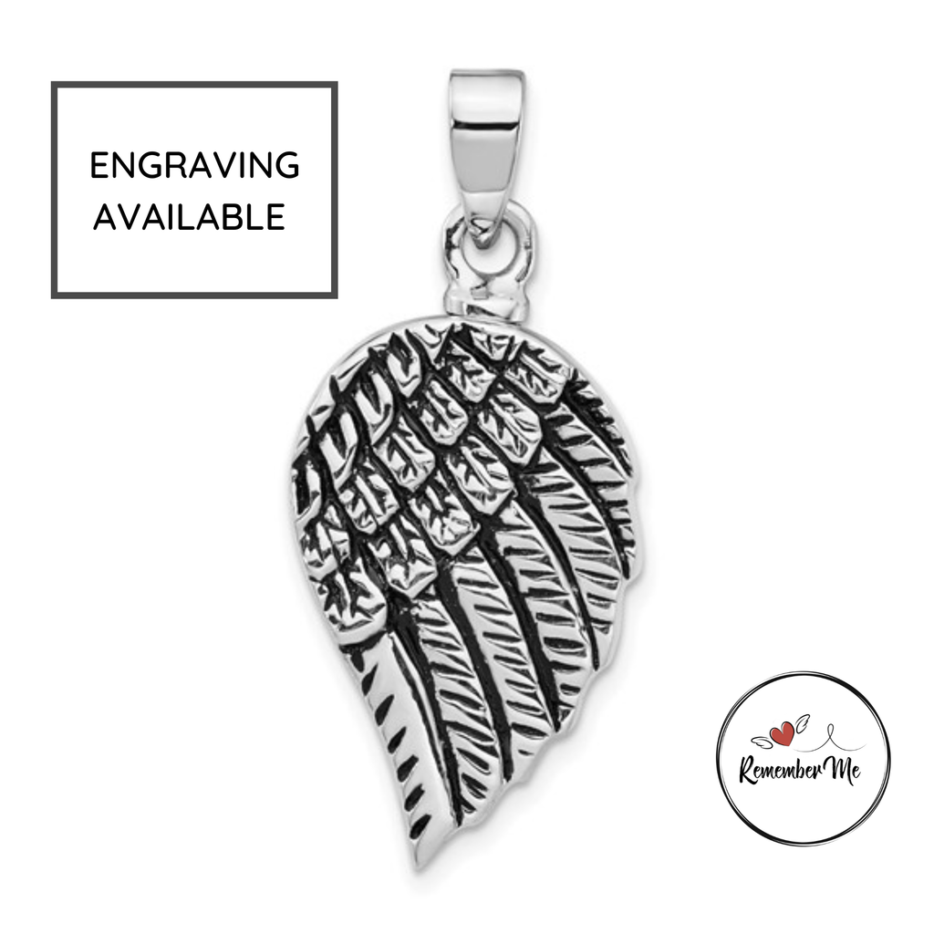 Sterling Silver Angel Wing Ash Holder Pendant