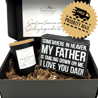 Heavenly Hugs Sympathy Box - Dad in Heaven with Candle