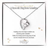 Loss of Grandma Remembrance Heart Necklace with Message Card