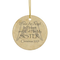 Angel Sister in Heaven Christmas Memorial Ornament