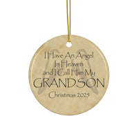 Angel Grandson in Heaven Christmas Memorial Ornaments