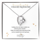 Loss of Dad Remembrance Heart Necklace with Message Card