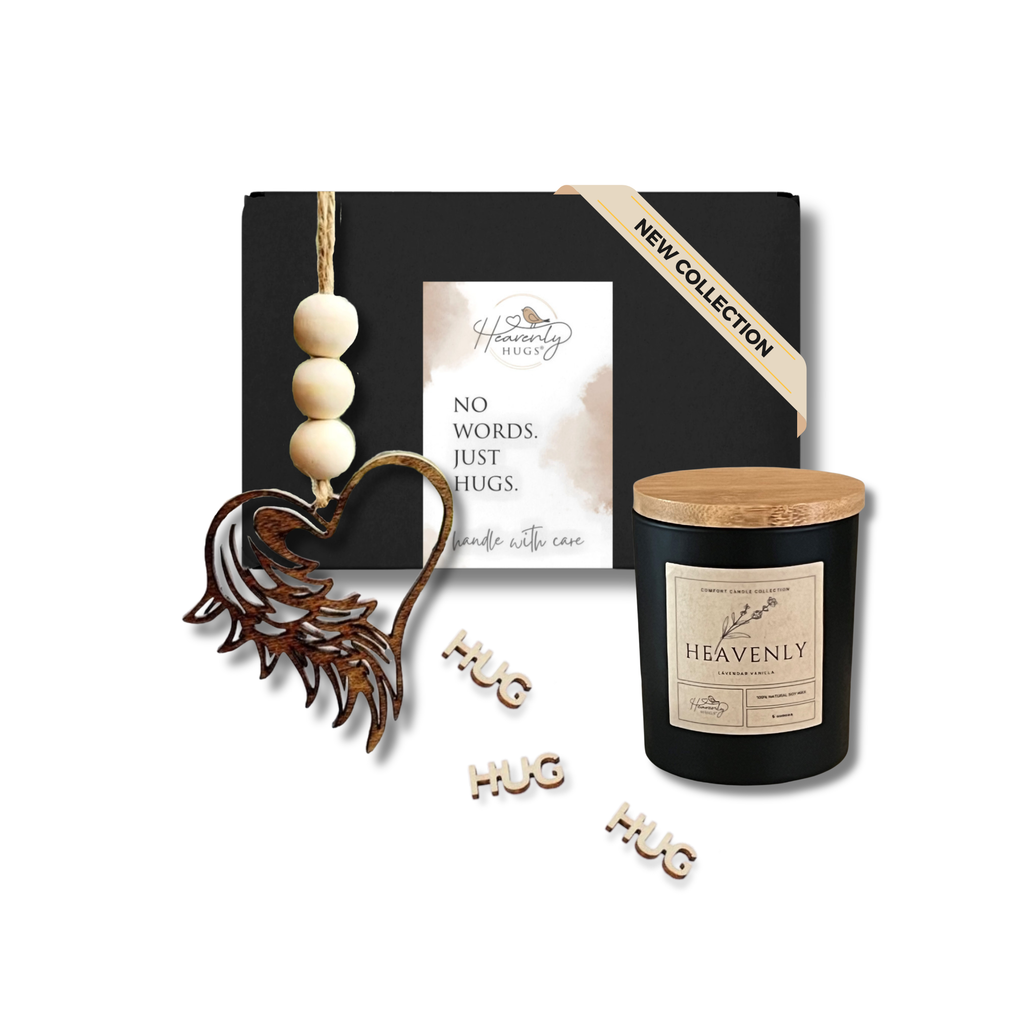 Memorial Candle & Angel Wing Grief Box - Hug in a Box