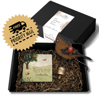 cardinal memorial gift basket hug in a box sympathy gift basket wind chime coaster heavenly hugs