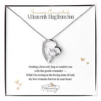 Loss of Son Remembrance Heart Necklace with Message Card