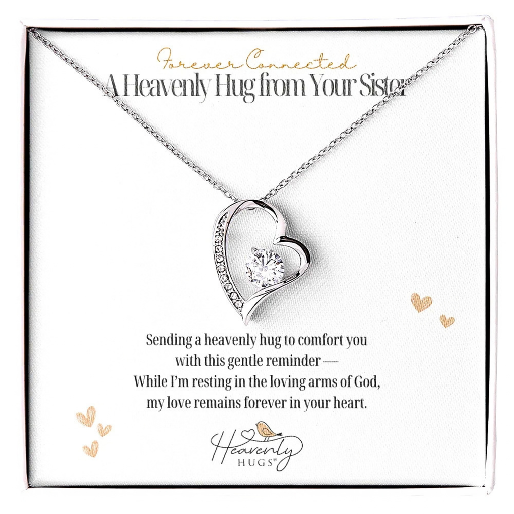Loss of Sister Memorial Necklace with Heart