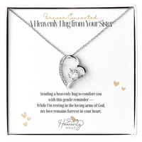 Loss of Sister Memorial Necklace with Interlocking Hearts
