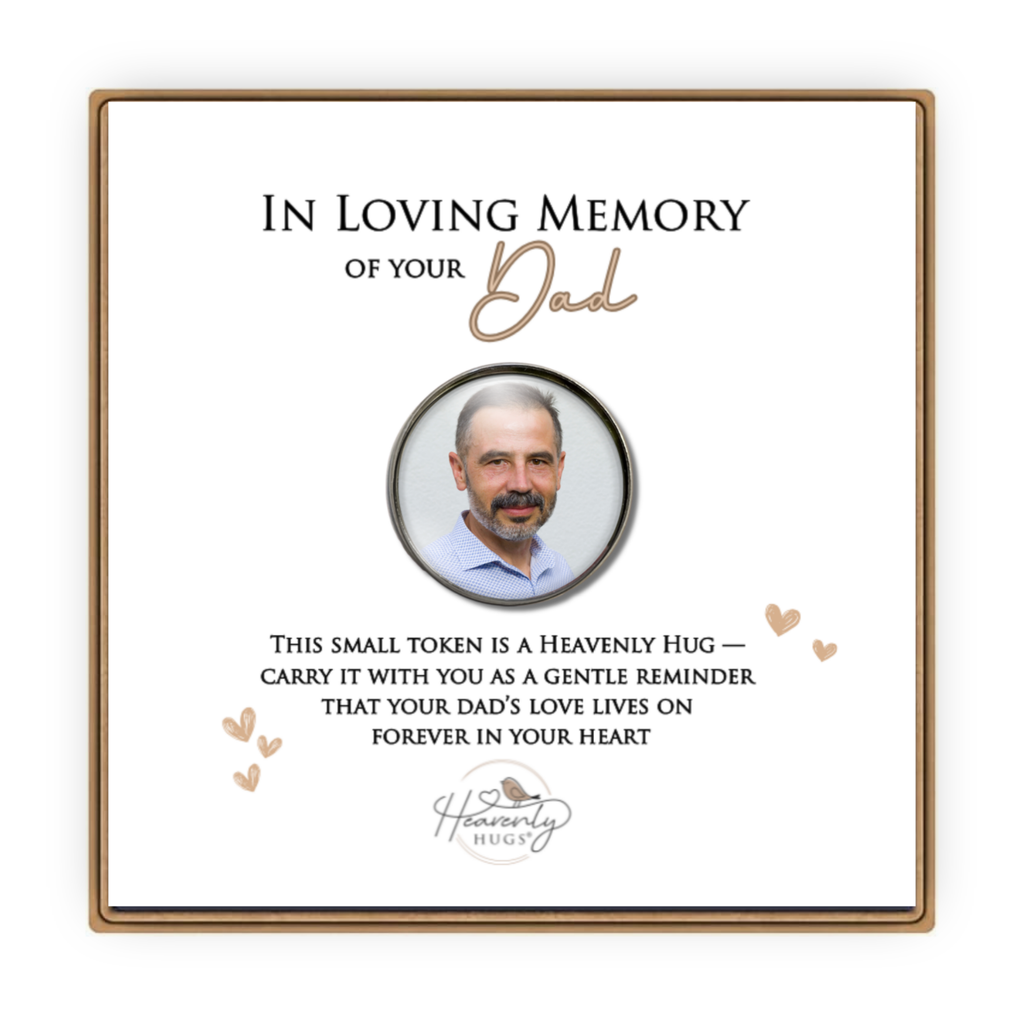 Photo Memorial Pocket Token Dad - Sympathy Gift for Man