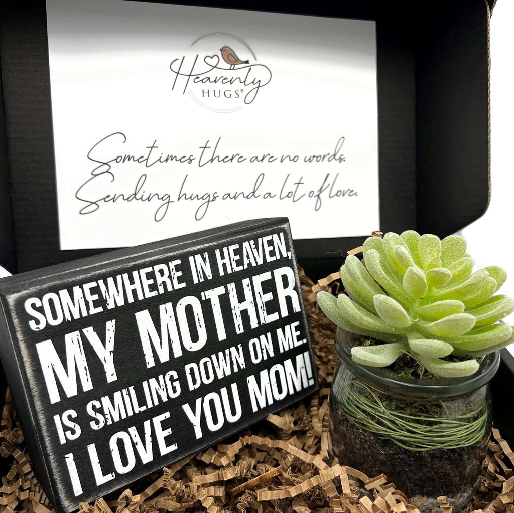 Heavenly Hugs Sympathy Box - Mom in Heaven with Succulent