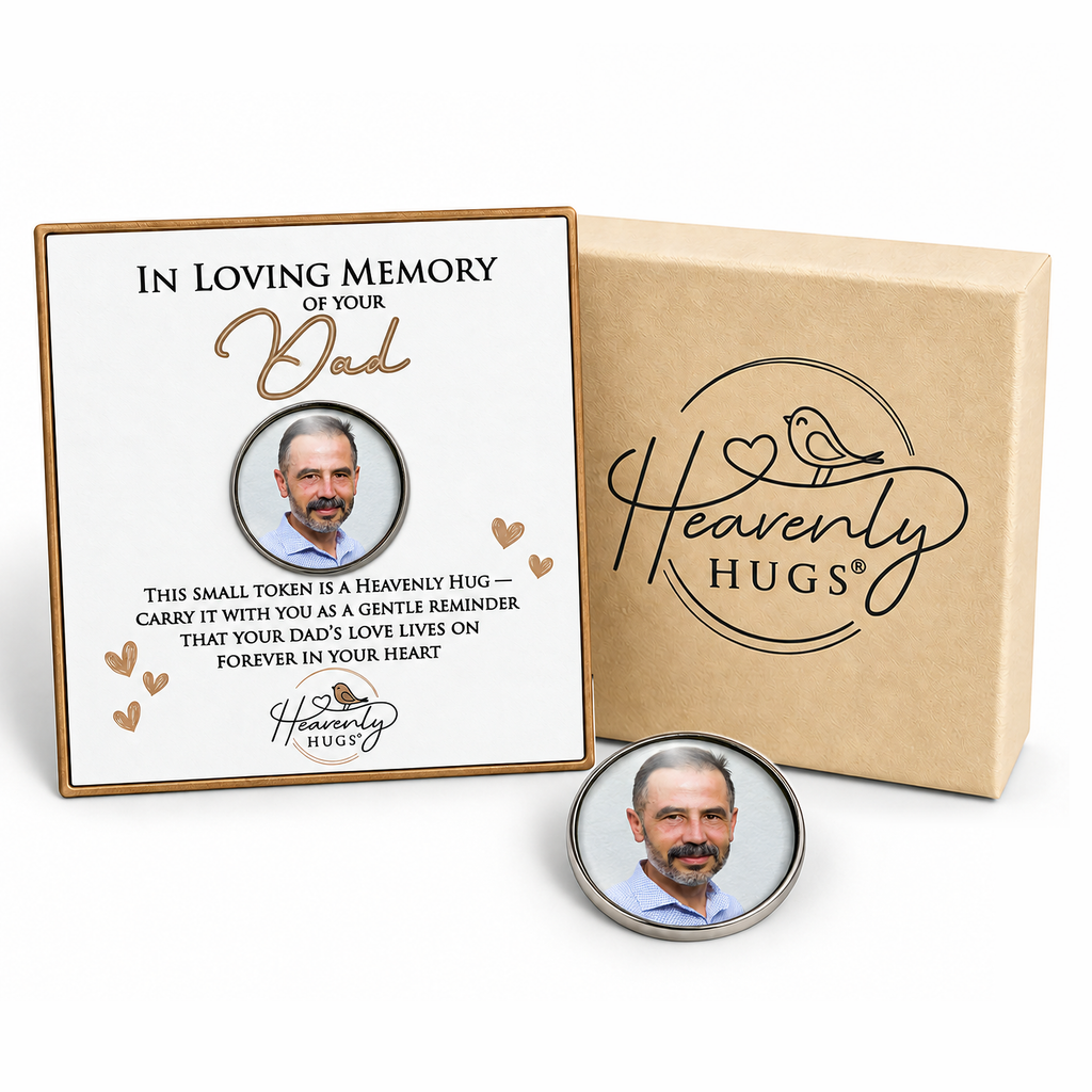 Photo Memorial Pocket Token Dad - Sympathy Gift for Man