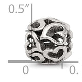 Sterling Silver Reflections Compatible Charm Heart Bead