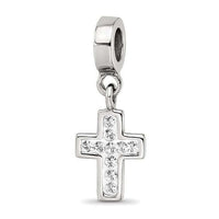 Clear Preciosa Crystal Cross Dangle Bead Compatible Charm