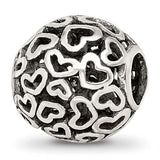 Sterling Silver Reflections Hearts Bali Bead Compatible Charm