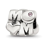 Pink Crystals MOM Pandora Compatible Bead Memorial Charms for Bracelet