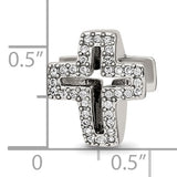 Crystals Pavé Open Cross Bead Pandora Compatible Memorial Charms for Bracelet