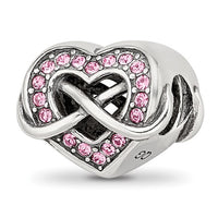 Crystal Infinity Symbol in Heart Pandora Compatible Bead