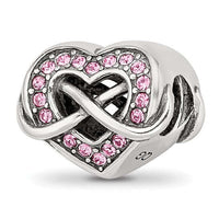 Crystal Infinity Symbol in Heart Compatible Bead