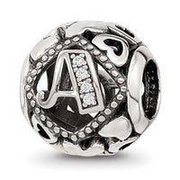 Reflections CZ Letter A Bead Memorial Charms for Bracelet