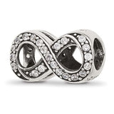 Sterling Silver Reflections CZ Infinity Bead Compatible Charm