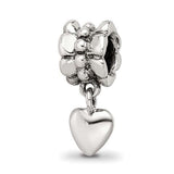 Sterling Silver Reflections Puffed Heart Compatible Charm