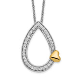 Gold-plated CZ A Tear of Love In Loving Memory Necklace