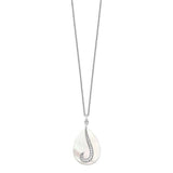 Mother of Pearl CZ Tear From Heaven In Loving Memory Necklace