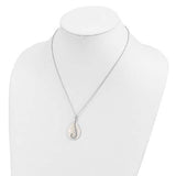 Mother of Pearl CZ Tear From Heaven In Loving Memory Necklace