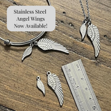 Loss Of Grandpa Remembrance Necklace with Photo and Angel Wing