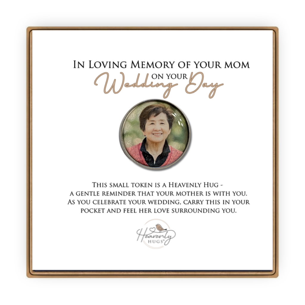 Wedding Memorial - Memorial Charm for Groom Pocket Token Mom
