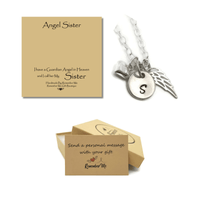 Sterling Silver Angel Sister Personalized Sympathy Necklace