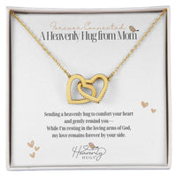Loss of Mom Memorial Necklace with Interlocking Hearts Gold
