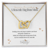 Loss of Mom Memorial Necklace with Interlocking Hearts Gold