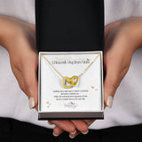 Loss of Mom Memorial Necklace with Interlocking Hearts Gold