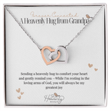 Forever Connected two heart CZ necklace in loving memory of grandpa rose gold finish
