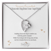 angel baby silver necklace for miscarriage or baby loss heart with cz and sympathy message card and gift box remember me gifts online handmade