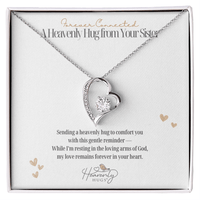 sister bereavement silver heart necklace sympathy message card and gift box remember me gifts online handmade heavenly hugs gifts