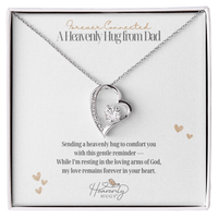 loss of dad silver remembrance heart necklace with sympathy message card from remember me gifts online heavenly hugs