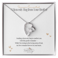 brother remembrance heart necklace with sympathy message card gift box remember me gifts online handmade heavenly hugs
