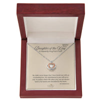 daughter of the king crown necklace sterling silver in luxury gift box with message card from heavenly hugs and remember me gifts