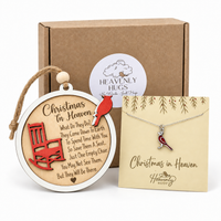 Sterling Silver Cardinal Memorial Necklace and Christmas in Heaven Ornament