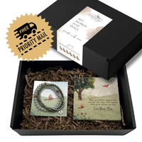 Cardinal Memorial Bead Bracelet and Coaster Hug in a Box