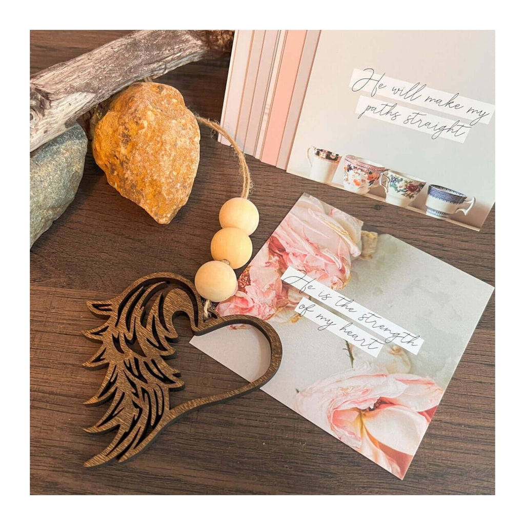 Angel Wing Car Charm & Grief Cards Box - Hug in a Box