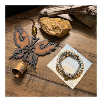 Butterfly Wind Chime with Memorial Bead Bracelet Sympathy Box