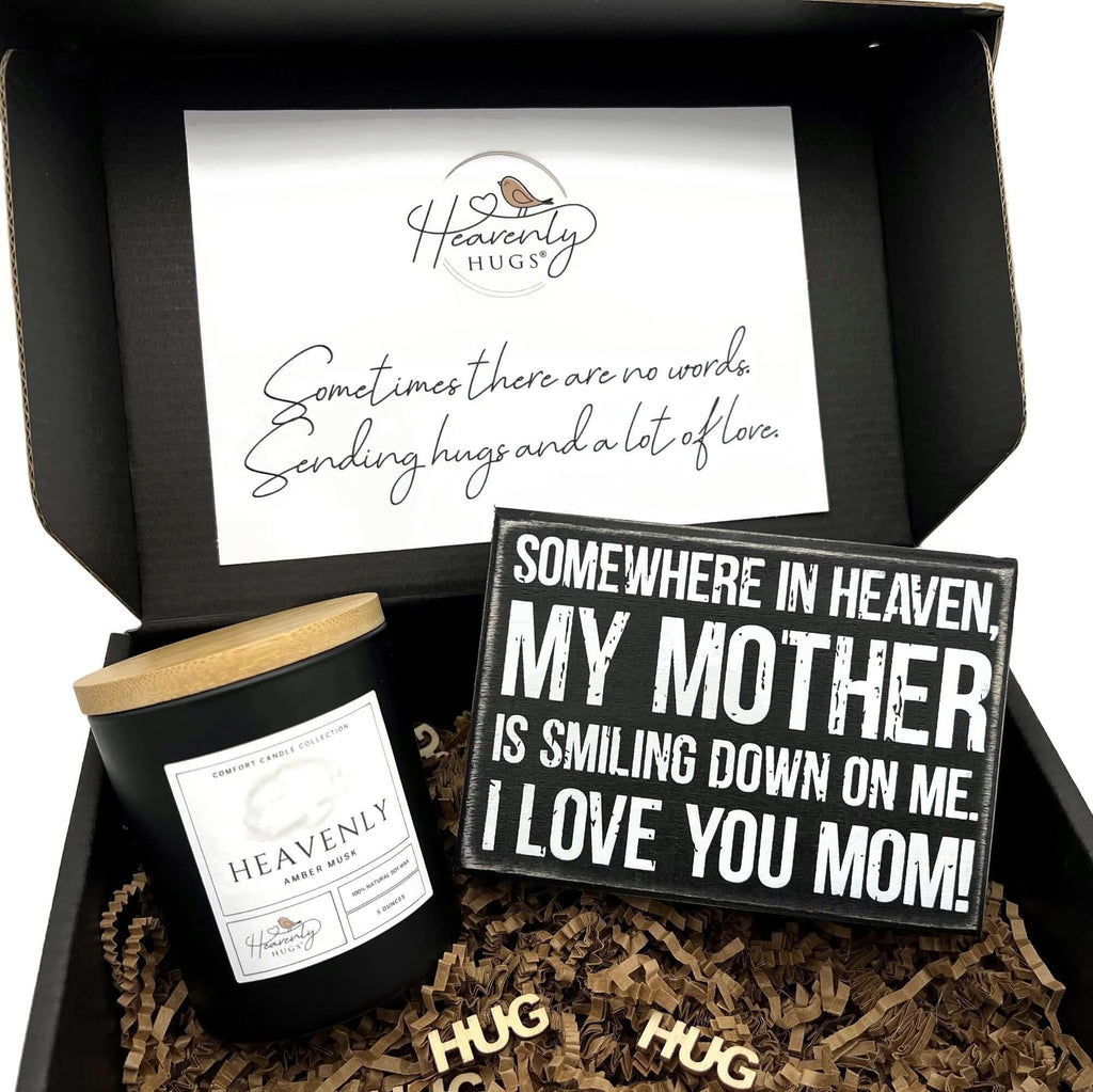 Heavenly Hugs Sympathy Box - Mom in Heaven with Candle