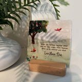 cardinal memorial wind chime heavenly hugs grief gift box send a hug condolence for funeral with optional memorial bracelet and coaster with stand