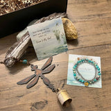 dragonfly memorial wind chime heavenly hugs grief gift box send a hug condolence for funeral with optional memorial bracelet and coaster with stand