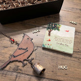 cardinal memorial wind chime heavenly hugs grief gift box send a hug condolence for funeral with optional memorial bracelet and coaster with stand